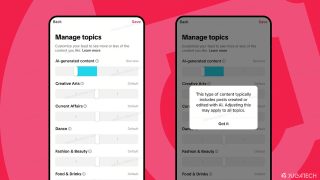 TikTok now lets users limit how much AI content appear on their For You page