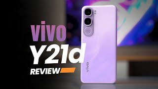 vivo Y21d smartphone with large battery and sleek design.