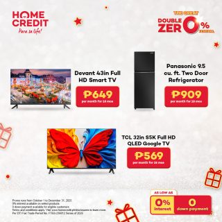 Colorful holiday deals on home appliances with zero down payment