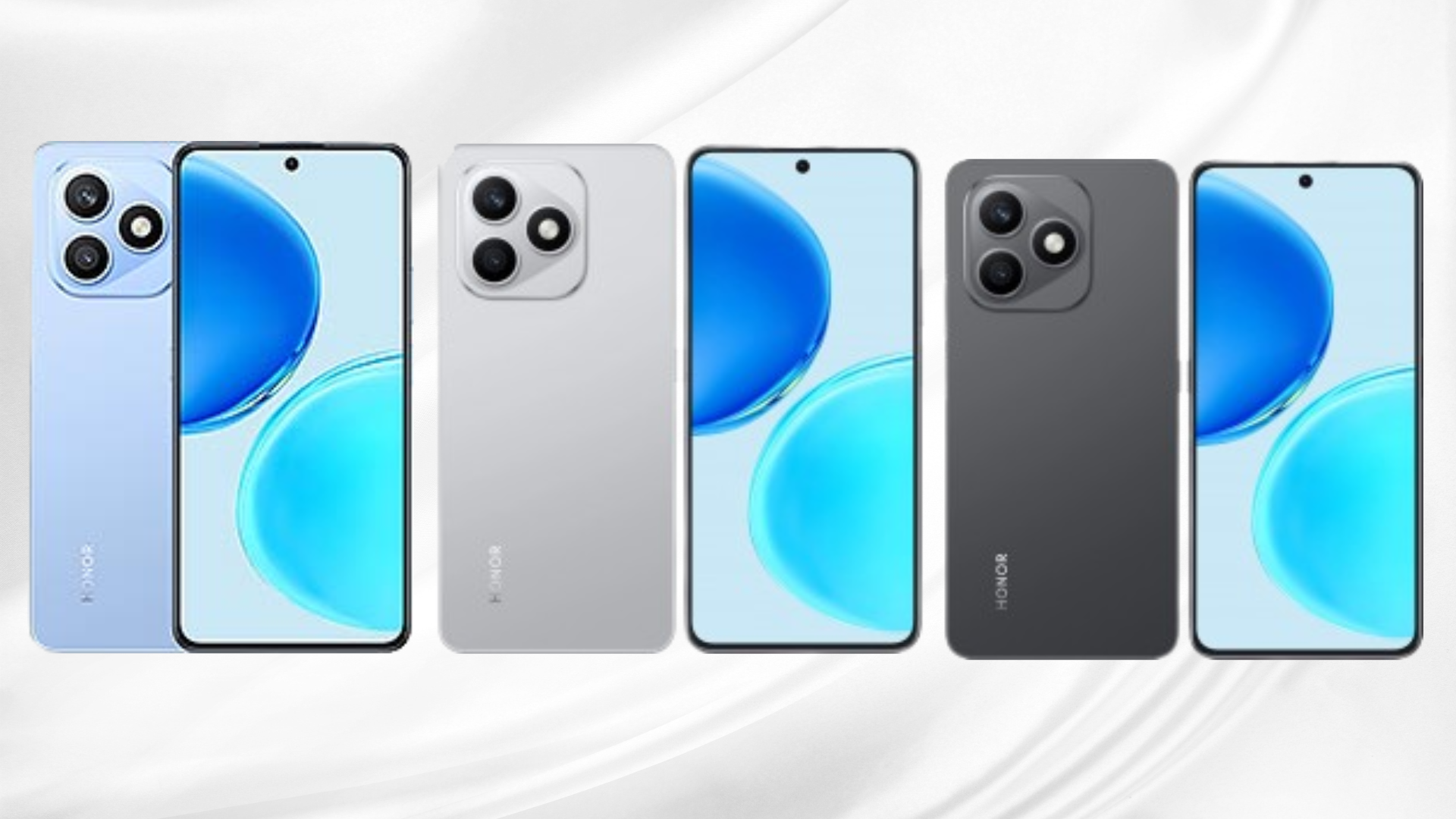 HONOR X8d smartphone in black with large display and dual rear cameras.