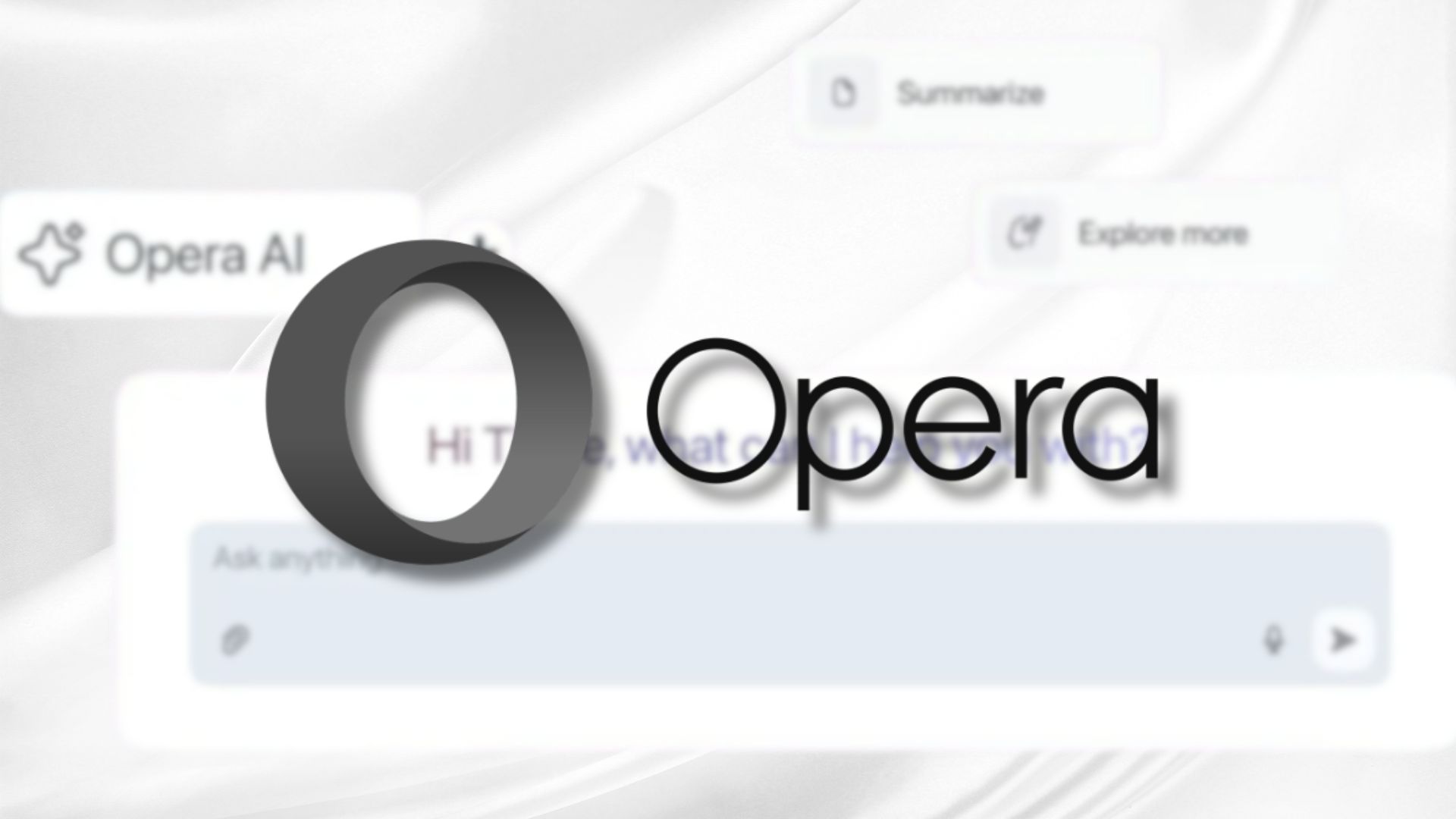 Opera browsers AI side panel summarizing a web page