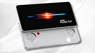 Sleek black smartphone with slide-out gaming controller featuring D-pad and buttons