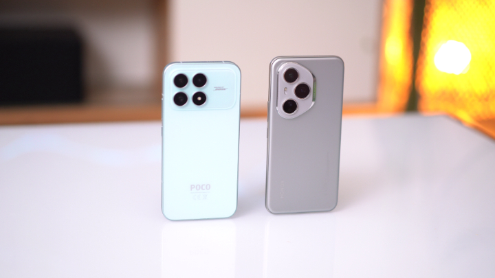 Side-by-side comparison of POCO F8 Pro and HONOR 400 Pro smartphones