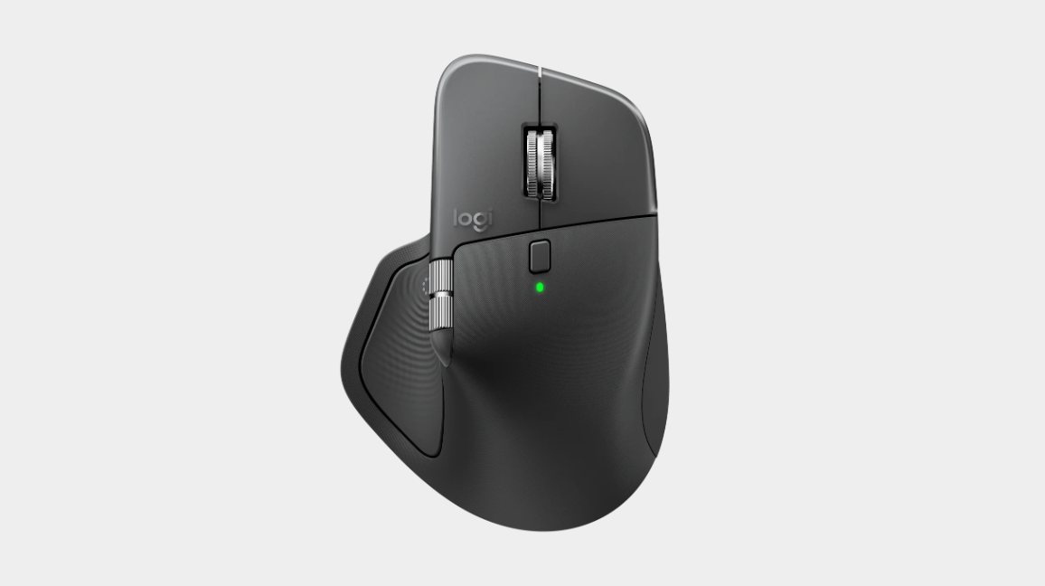 Logitech MX Master 4 wireless mouse on a desk