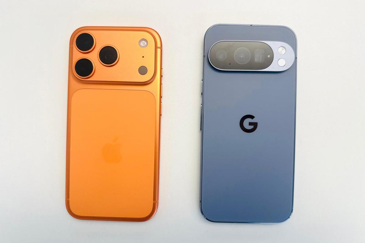 iPhone 17 Pro and Pixel 10 Pro smartphones side by side