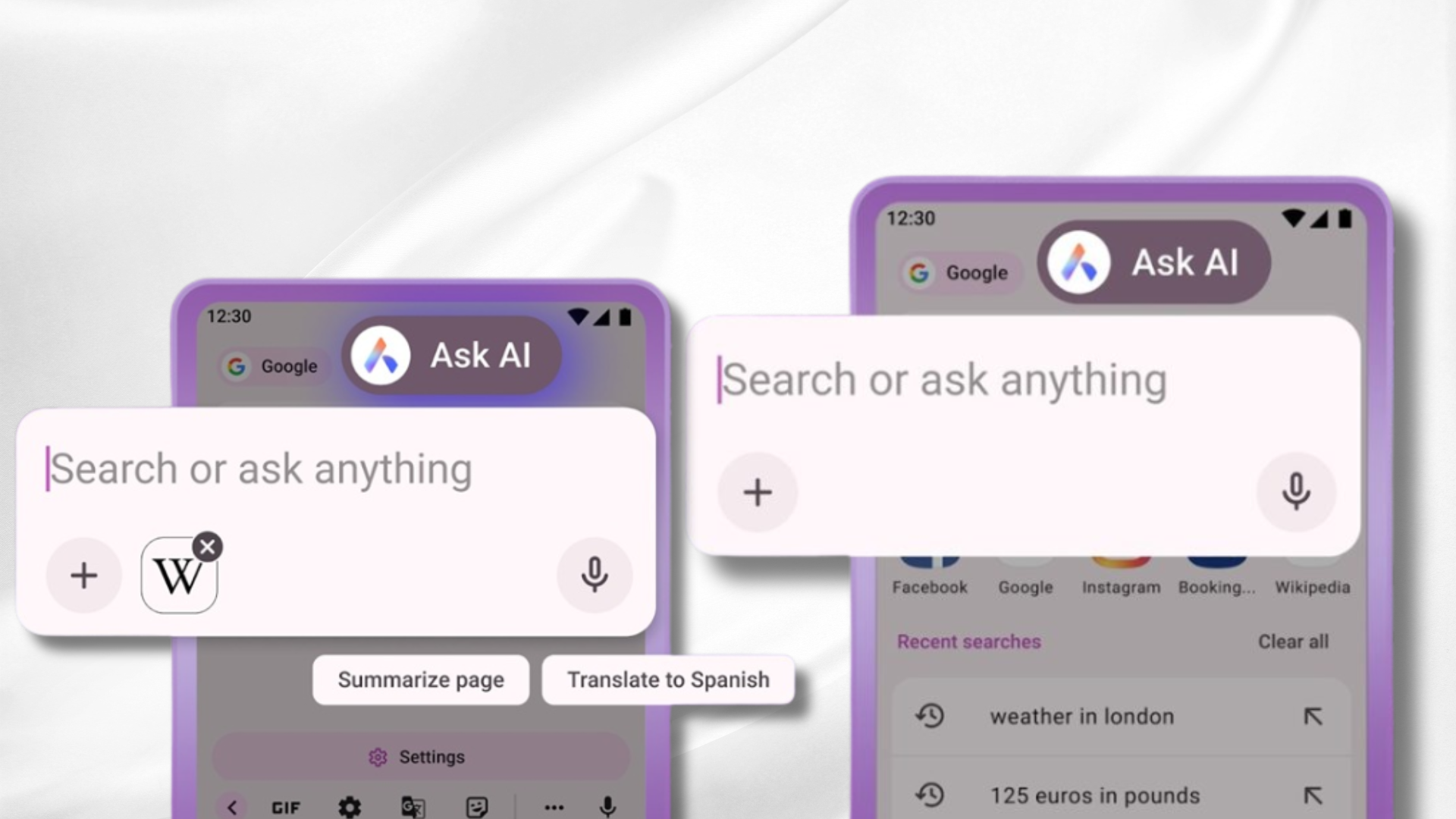 AI assistant chat interface in Opera for Android browser