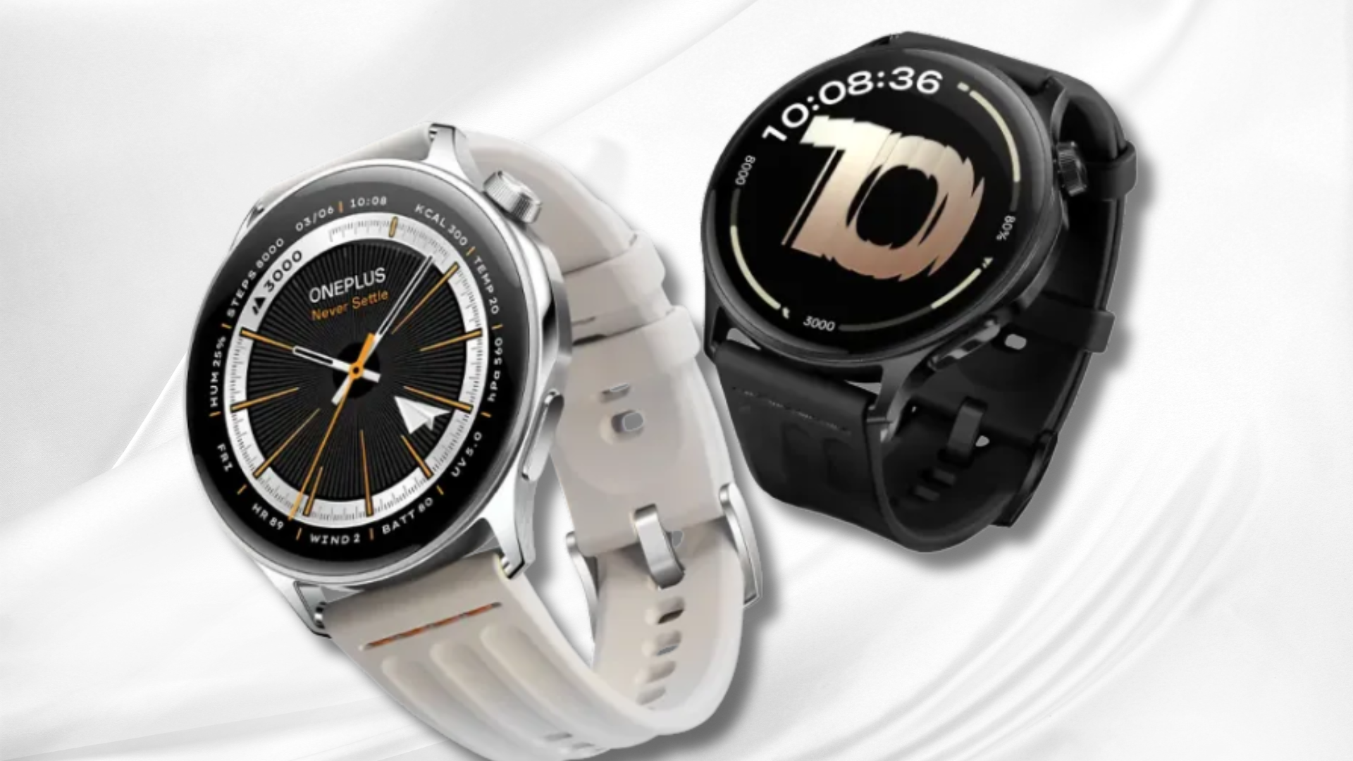 OnePlus Watch Lite with stainless steel case and curved AMOLED display