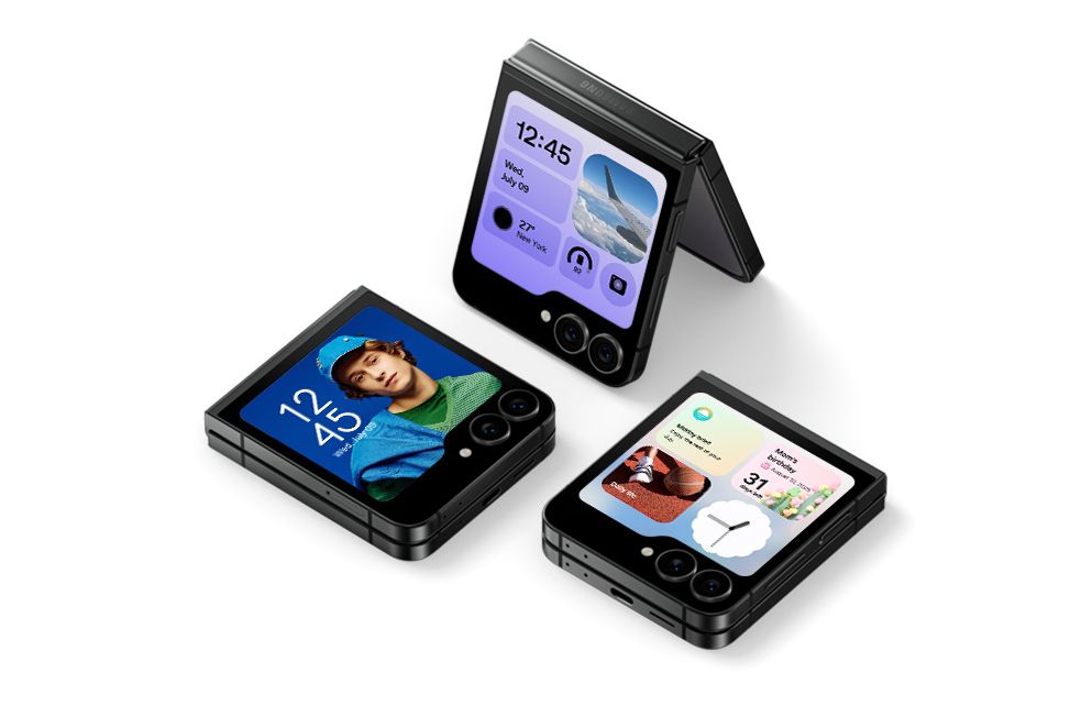 Samsung Galaxy Z Flip7 with its signature clamshell design