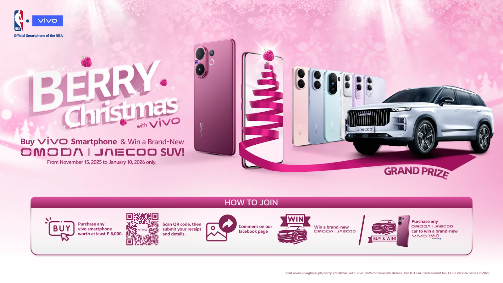 Vivo Berry Christmas promo with Jaecoo SUV giveaway