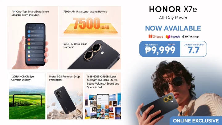HONOR X7e now available in the Philippines