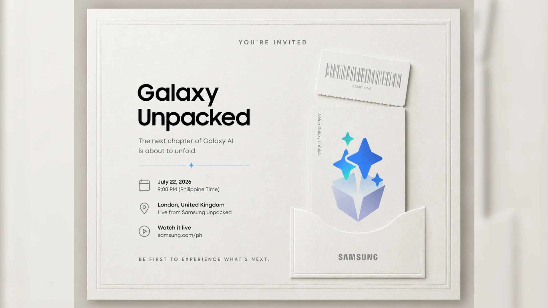 Samsung sets Galaxy Unpacked Event for July 22